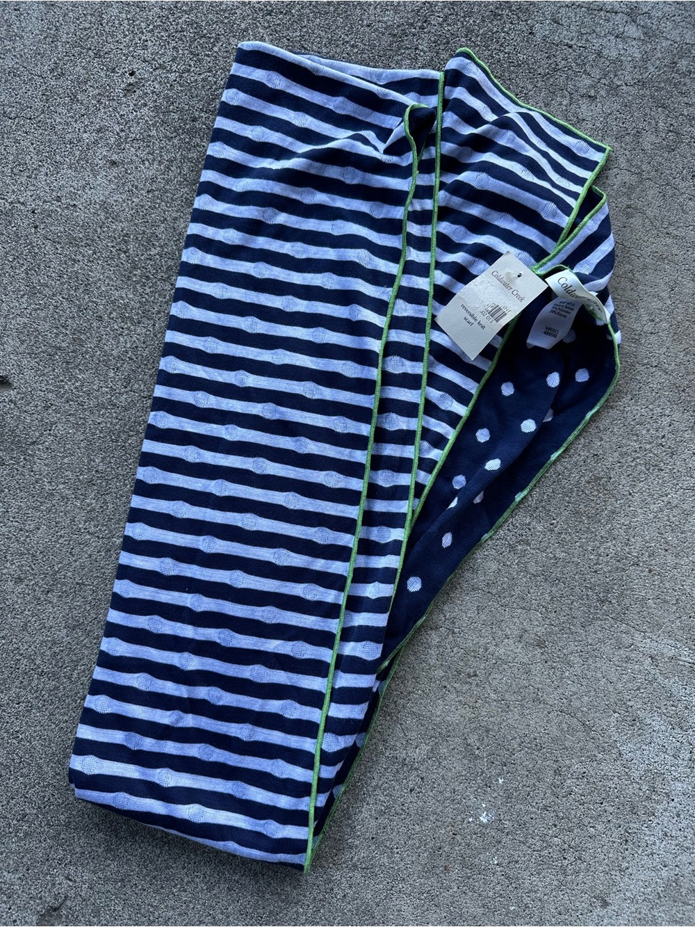 Coldwater Creek Striped Navy and White Scarf